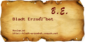 Bladt Erzsébet névjegykártya